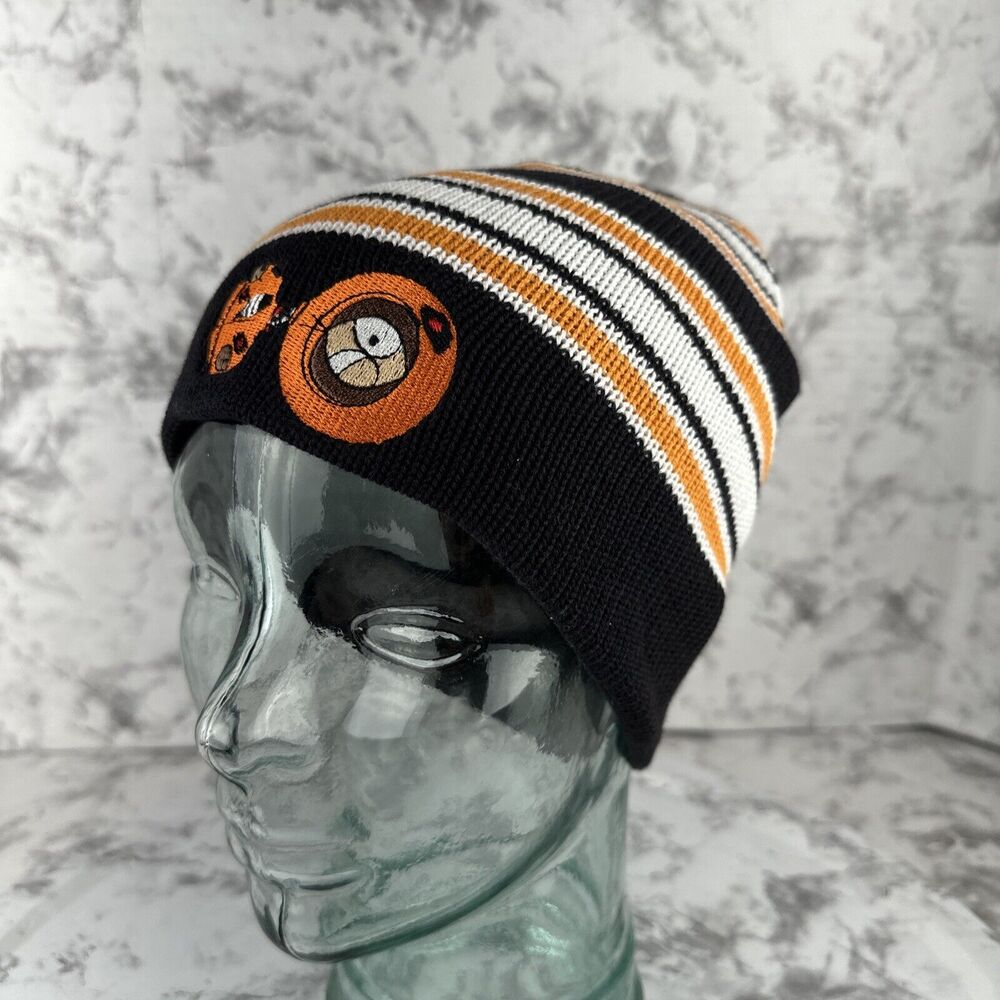 South Park 1998 Vintage Dead Kenny Beanie Hat Stanley DeSantis‎ Orange Black